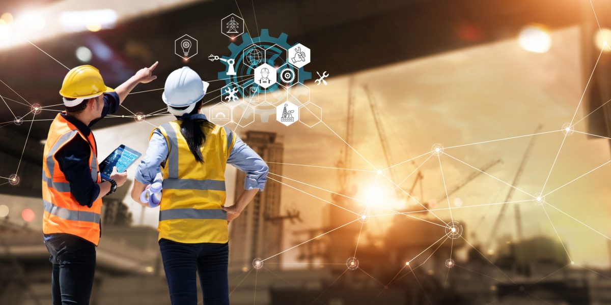 Engineer,And,Architect,Analyzing,Of,Under,Construction,Project,With,Technology